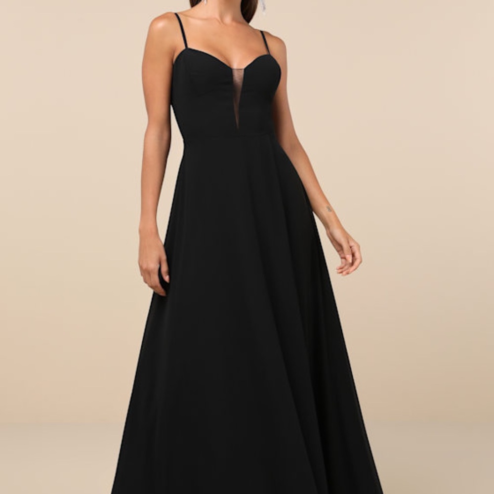 Lulus Stunning Grace Black Cutout A-line Maxi Dress - Size L
